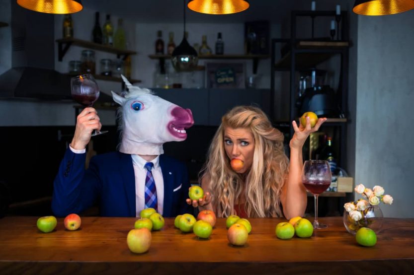 couples celebrating in a weird manner