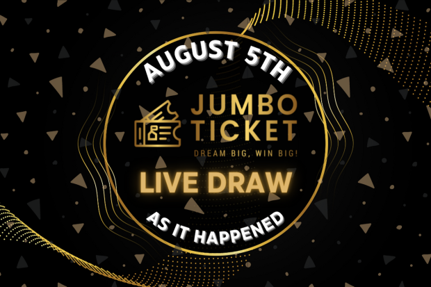 Jumbo Ticket Live Draw Winners for August - As It Happened.